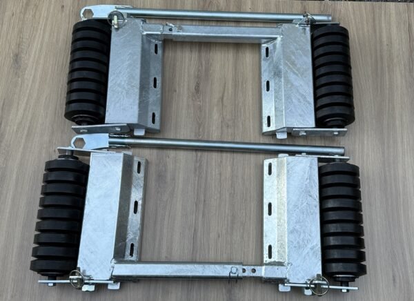 2 x Self-Jacking Folding Recovery Skate Dolly - 3T Wheel Loader Mover
