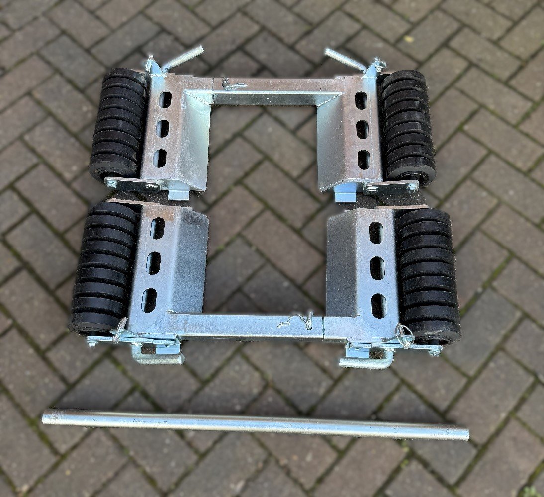 2 x Self-Jacking Folding Recovery Skate Dolly 1TG9 Wheel Loader Mover 4T